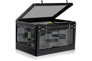 CHEFEGGUKK Large Medicine Lock Box with Dual 3-Digit Combination Locks, 24L Lockable Storage Box for Medication, Snacks, Phone, and Electronics - BPA-Free Organizer Bin for Home, Office, Fridge, and Safety