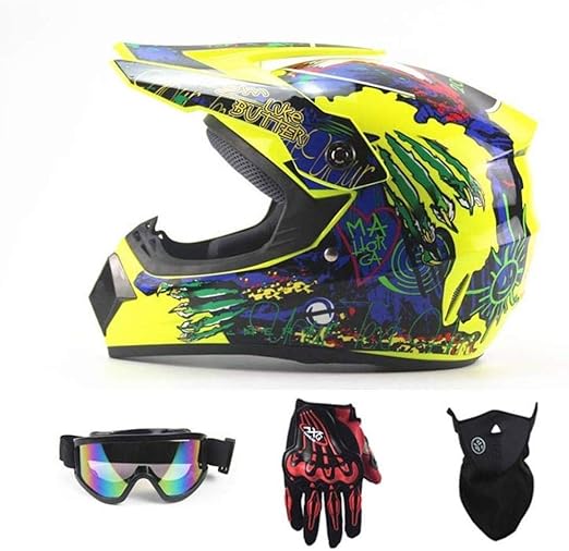 yellow dirt bike helmet