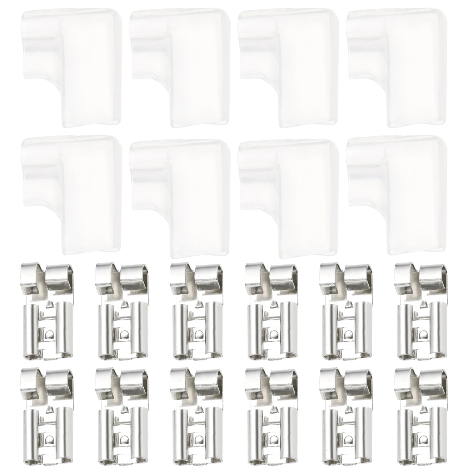 Be In Your Mind 100Pcs 6.3mm Right Angle Female Spade Crimp Terminals with 100Pcs PVC Insulating Sleeves Fits Wire Size 16-22 AWG/0.5mm² to 2.0mm² for Equipment Switch