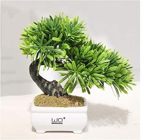 Amazon 人工植物盆栽ツリー偽の盆栽 クリエイティブ盆栽人工植物装飾は オフィスホームグリーンのための水やり鉢植えを色あせません 装飾人工盆栽 人工観葉植物 オンライン通販