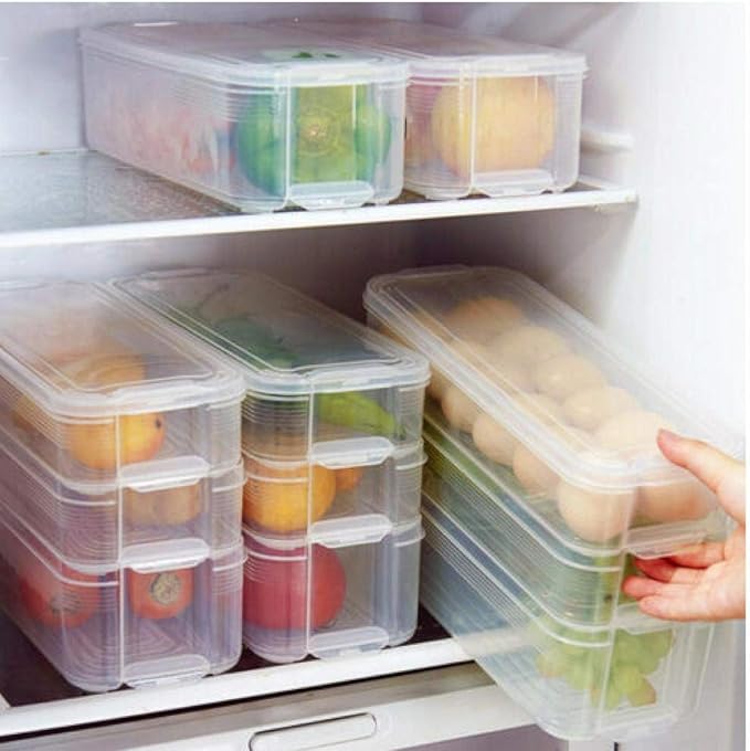 Gamloious Nivel 1 Nevera Caja de Almacenamiento de Frutas Caja del Organizador del Recipiente Transparente alimentaria Que recoja Celular