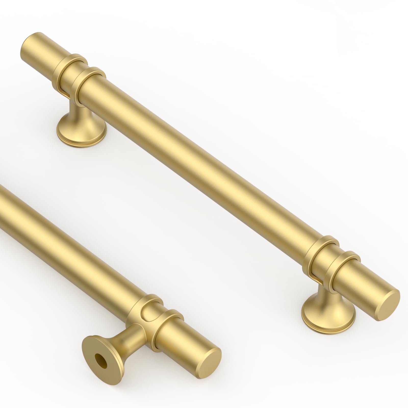 Asidrama 10 Pack 6.3 Inch(160mm) Brushed Gold Kitchen Cabinet Handles, Cabinet Pulls Kitchen Cabinet Hardware Cupboard Handles Drawer Pulls Image