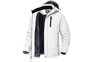 Rdruko Men's Ski Snow Jacket Waterproof Winter Insulated Fleece Hooded Outdoor Mountain Coat