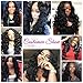 KRSI Long Wavy Curly Synthetic Hair Wigs for Black Women 28Inch Natural Black Wigs With Bangs Heat Resistant None Lace African American Women's Wigs+Free Cap (Black)
