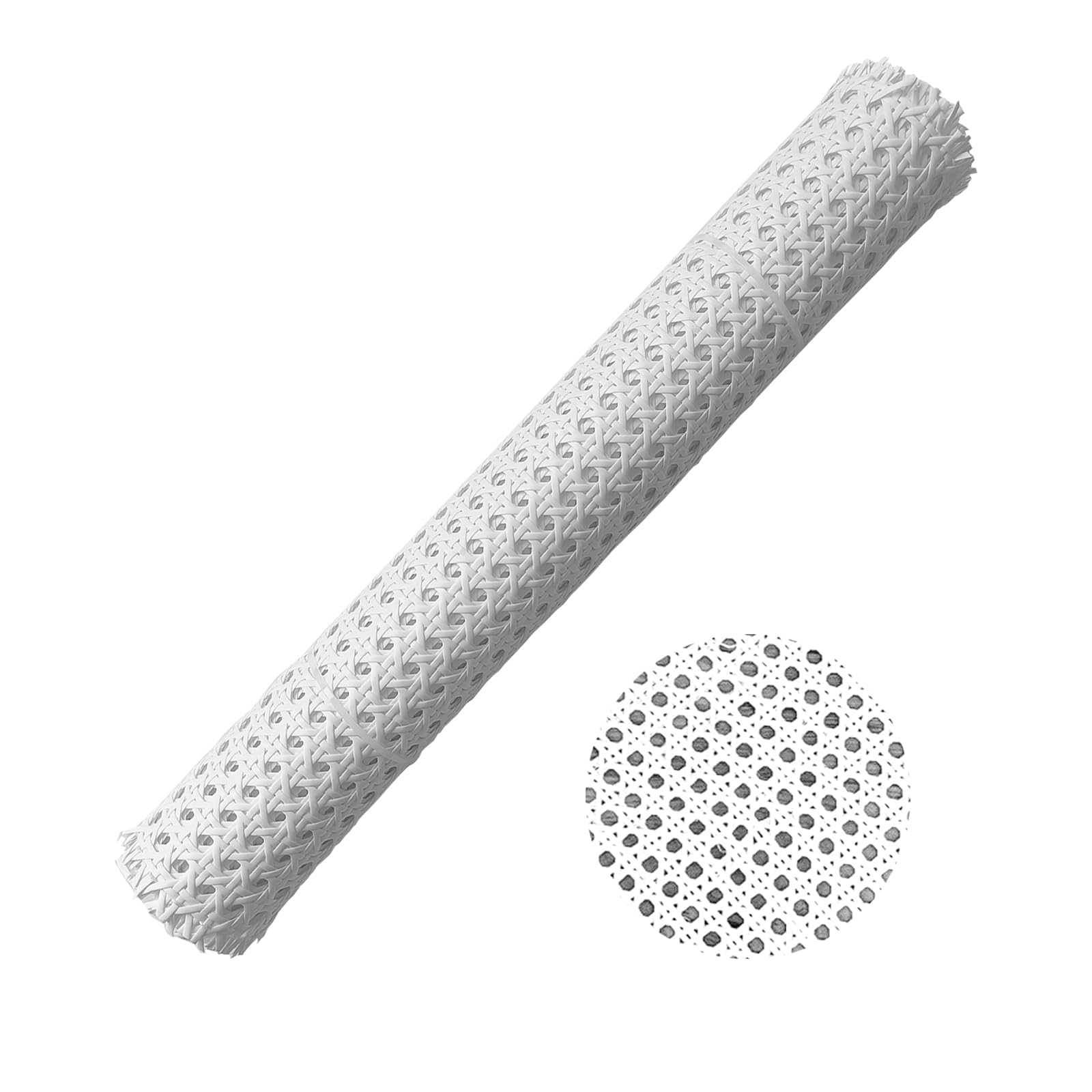 selliner White Rattan Roll 15.8inch x 6.6ft, PE Plastic Cane Webbing,Rattan Webbing Roll for Caning Projects, Woven Open Mesh Cane for Furniture, Chair, Cabinet, Ceiling, Bed