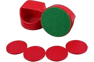 QUMIIRITY Ice Hockey Pushers Replacement with Red Paddles and Thick Red Pucks for Air Hockey Table Accessories