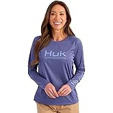 HUK Women's Pursuit Long Sleeve, Performance Shirt + Sun Protection, Skipper Blue