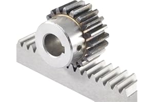 KENGBI 2pcs 1Mod 12x12x500mm High Precision Spur Rack Steel +2pcs 1 Mod Lathe Gear Pinion(20Teeth 10mm)