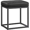 SONGMICS HOME LUIZ Collection - Ottoman Footstool, Rectangle Ottoman, Vanity Chair Stool, Footrest, Reversible Top, Side Table, Max. Load 660 lb, Bedroom Living Room Entryway, Ink Black ULOM079B01