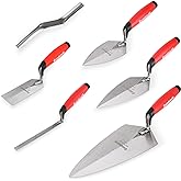 Goldblatt 6PCS Masonry Tool Set with Brick Trowel &amp; Tuck Pointing Tools | Hardened Steel, Cement &amp; Mortar Trowel, Margin Trowel, Convex Brick Jointer, for Bricklaying, Concrete Joint
