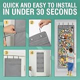 Honeyera The Original Over Door Storage for Stuffed Animals Organizer view 3