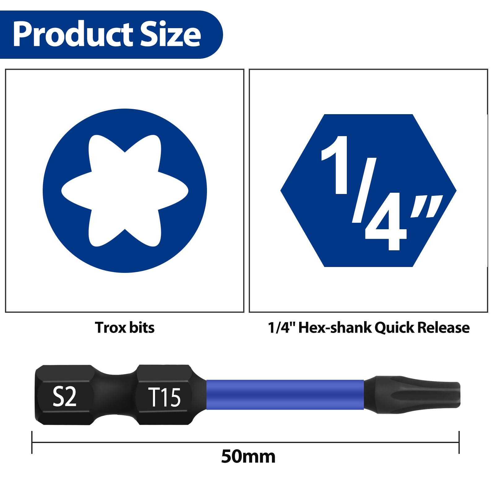 HPHOPE Bits Set, Bit-Sortiment, 10 Stück, T15 Bit 2