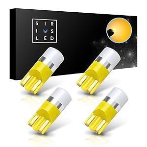 SiriusLED AG Super Bright 300 Lumen Ultra Compact LED Interior Light Bulb Size 168 175 194 2825 Pack of 4 Color Orange/Yellow