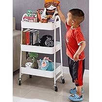 Carrinho Organizador Utilitário Multiuso em Metal 3 Prateleiras