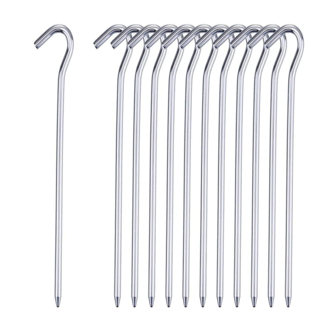 10PC GALVANISED GARDEN PEG SET NETTING ANCHOR SECURE PERFECT FOR SECURING TENTS
