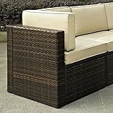 Crosley CO7103-BR Palm Harbor Outdoor Wicker Corner Chair, Brown