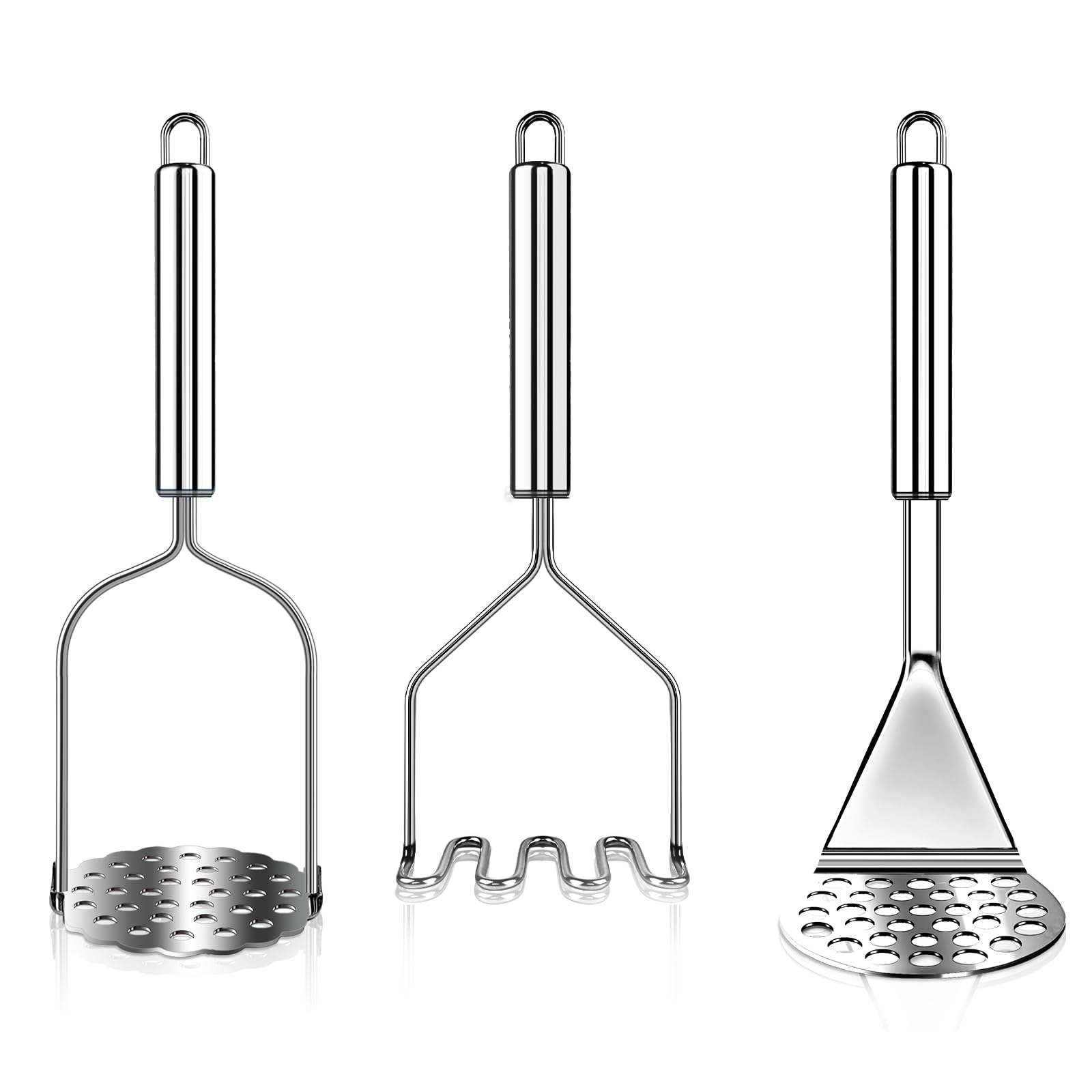 Photo 1 of 3 PCS Potato Masher Stainless Steel,Bean Smasher,Food Fruit Egg Masher Metal,Masher Kitchen Tool