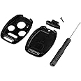 CUTTING NOT REQUIRED - Key Fob Keyless Entry Remote Shell Case & Pad fits Honda 2003-2012 Accord / 2006-2013 Civic EX / 2009-