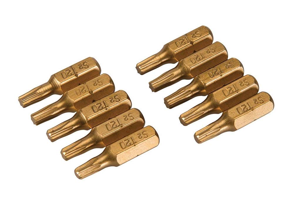 Silverline 228537 T20 Gold Screwdriver Bits 10pk T20