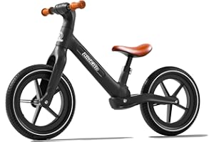 Ridego 14 Inch Balance Bike for Kids 3–6 Years, Lightweight Toddler Bike with Air Rubber Tires, Adjustable Seat, Durable Push Bicycle Gift for Boys & Girls