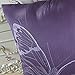 CaliTime Cushion Cover Throw Pillow Case Shell Faux Silk Vivid Butterfly Embroidered 18 X 18 Inches Purple