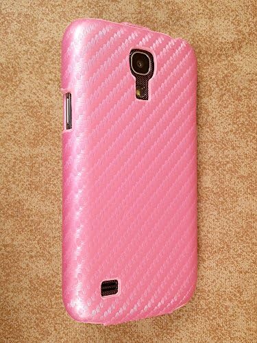 High Quality Vegan Leather Carbon Fiber Pattern Folio Wallet Case with Vertical Flip Cover for Samsung Galaxy S4 Mini / S 4 Mini - SGH-I257 / SCH-I435 / SM-S890L / SCH-I435L / SPH-L520 / SCH-R890 / GT-i9190 / GT-i9198 / GT-I9195 - Light Pink