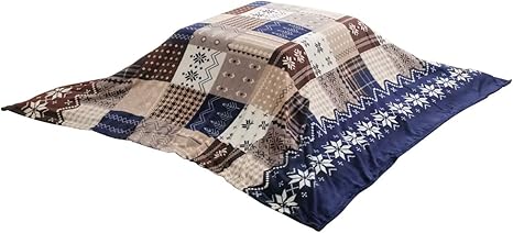 Amazon こたつ布団 上掛け カバー 正方形 ノーチェ 上掛 約195 195cm ネイビー 撥水 はっ水 水をはじく こたつ布団 カバー おしゃれ ノルディック パッチワーク 調 北欧 洗える イケヒコ ヒコラー こたつ布団 オンライン通販