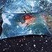 uxcell 3-Piece Galaxies Multicolor Duvet Cover Sets - 3D Printed Space Themed - 100% Polyester - All-Season Reversible Design - Includes 1 Duvet Cover, 2 Pillow Shams,Queen