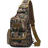 Sling Bag Crossbody Backpack for Men, Tactical Chest Shoulder Bags Daypack | Camouflage Cross Body Bag with Convertible Waterproof Shoulder Strap Trendy Casual Daypacks and Water Bottle Holder Chest Bag