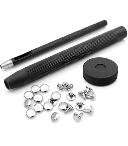 Remaches De Doble Tapa De Cobre 8 Mm - 200 Juegos, Para Cuero, Bolsos, Zapatos Y Manualidades, Acabado Profesional