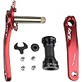 BNVB Bike Crank Arm Set， 170mm 104 BCD Mountain Bike Crank Set with Bottom Bracket Crank and Chainring Bolts for MTB BMX Road Bicyle, Compatible with Shimano, FSA, Gaint (Black/Red/Silver)