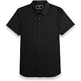 BYLT Exec Button Down Men's Short Sleeve Casual Dress Shirt - Professional Stretch Moisture Wicking Business Formal