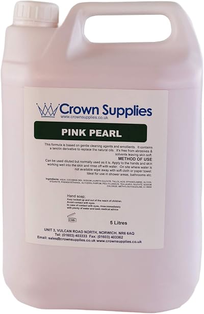 Crown Supplies Pink Pearl Fragranced Liquid Hand Soap 5 Litre Gentle Body Wash