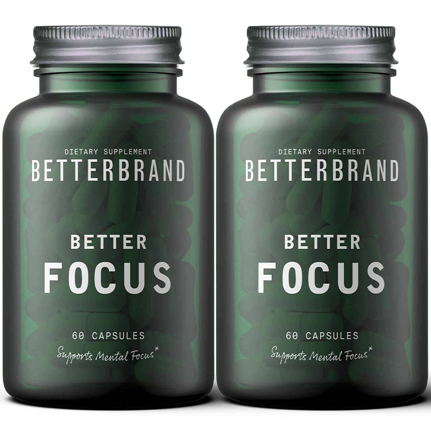 Betterbrand BetterFocus Brain Booster Brain Supplements for Memory and Focus for Mental Clarity. Caffeine, Dynamine, L-Theanine, Rhodiola & TeaCrine (30 Servings)
