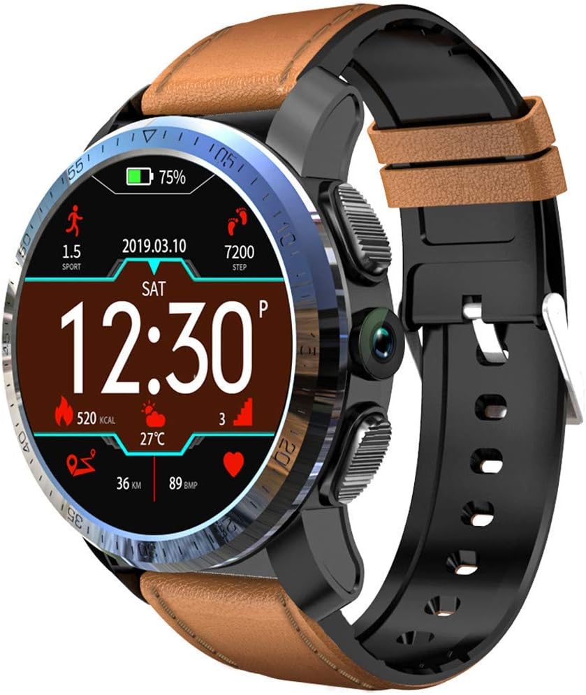 JoyRolly Watch, 2GB + 16GB AMOLED 4G Dual chip 8.0MP 800mAh IPX67 Cellular SmartWatch for KOSPET Optimus, Ceramics + Silicone + Leather Bw