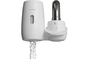 Raycon Faucet Filter, 3-Stage Water Filtration, ECO Shower Mode, Universal Faucet Attachment (White)