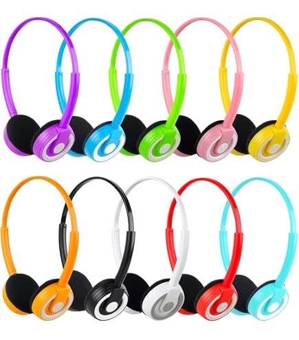 Yoley Kids Headphones Bulk 6 Pack - Multi-Colored On-Ear Headphones For School, Classroom, Students, Teens & Adults - View #9