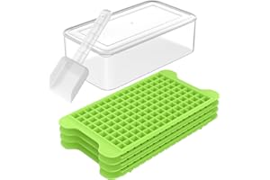 Mini Ice Cube Tray for Freezer: FDDBI Small Ice Trays for Freezer with Bin - 135×4PCS Easy Release Nugget Ice Tray - Crushed Ice Tray with Ice Container