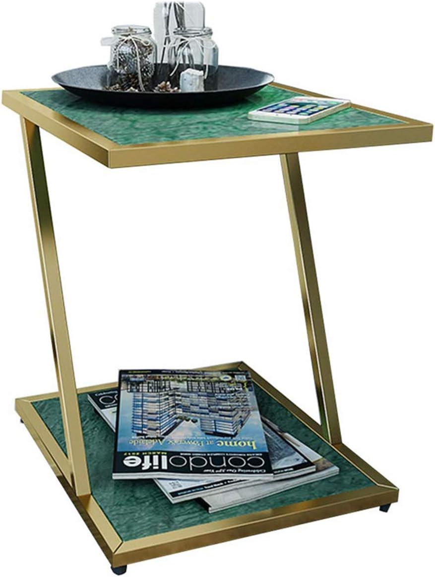 Mesa de Centro para Sala de Estar, Mesa Auxiliar de 2 Capas, Mesa de