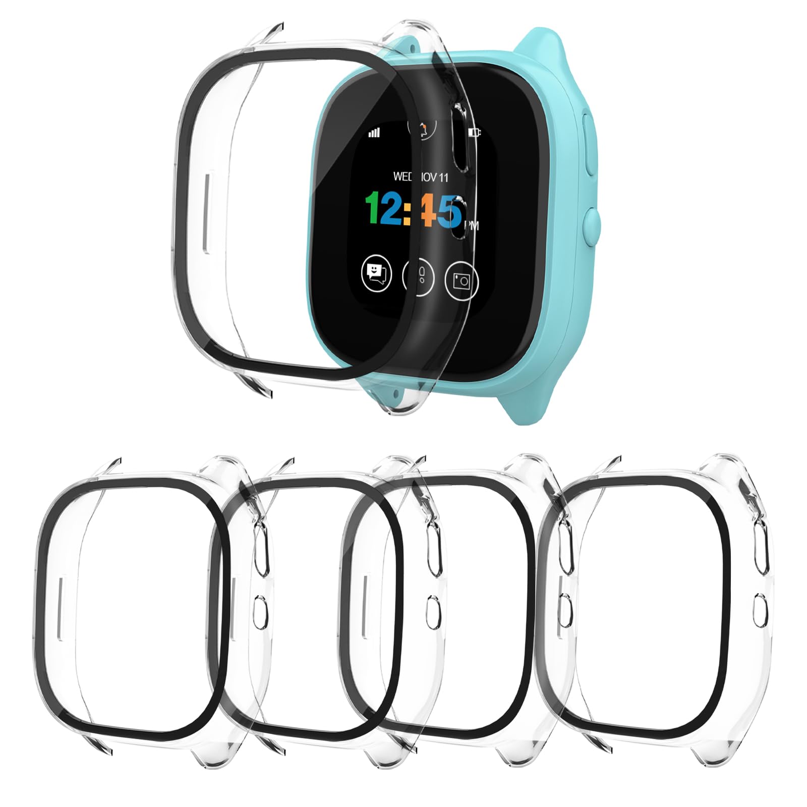 Photo 1 of Snyeest [4-Pack] Case Compatible with Gizmo Watch 3 Screen Protector for Kids,Tempered Glass Only Compatible for Verizon Gizmo Watch 3,Clear+Clear+Clear+Clear