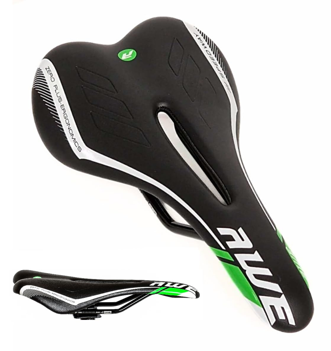 AWE® SUPER LIGHT Chromo Rails Adult Racing Saddle Mens Green/Black