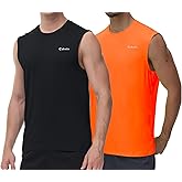 Cakulo Men's Workout Swim Sleeveless Shirts Quick Dry Beach Pool Tech Running Athletic Exercise Muscle Tank Top Big and Tall