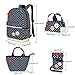 Moonwind Polka Dot 3pcs Kids Book Bag School Backpack Handbag Purse Girls Teen (Navy 4Pcs Polka Dots)