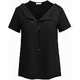 Deyeek Chemo Shirts for Port Access Women 2 Side Snap Short Sleeve Shoulder Surgery Rotator Cuff Dialysis Recovery Shirts