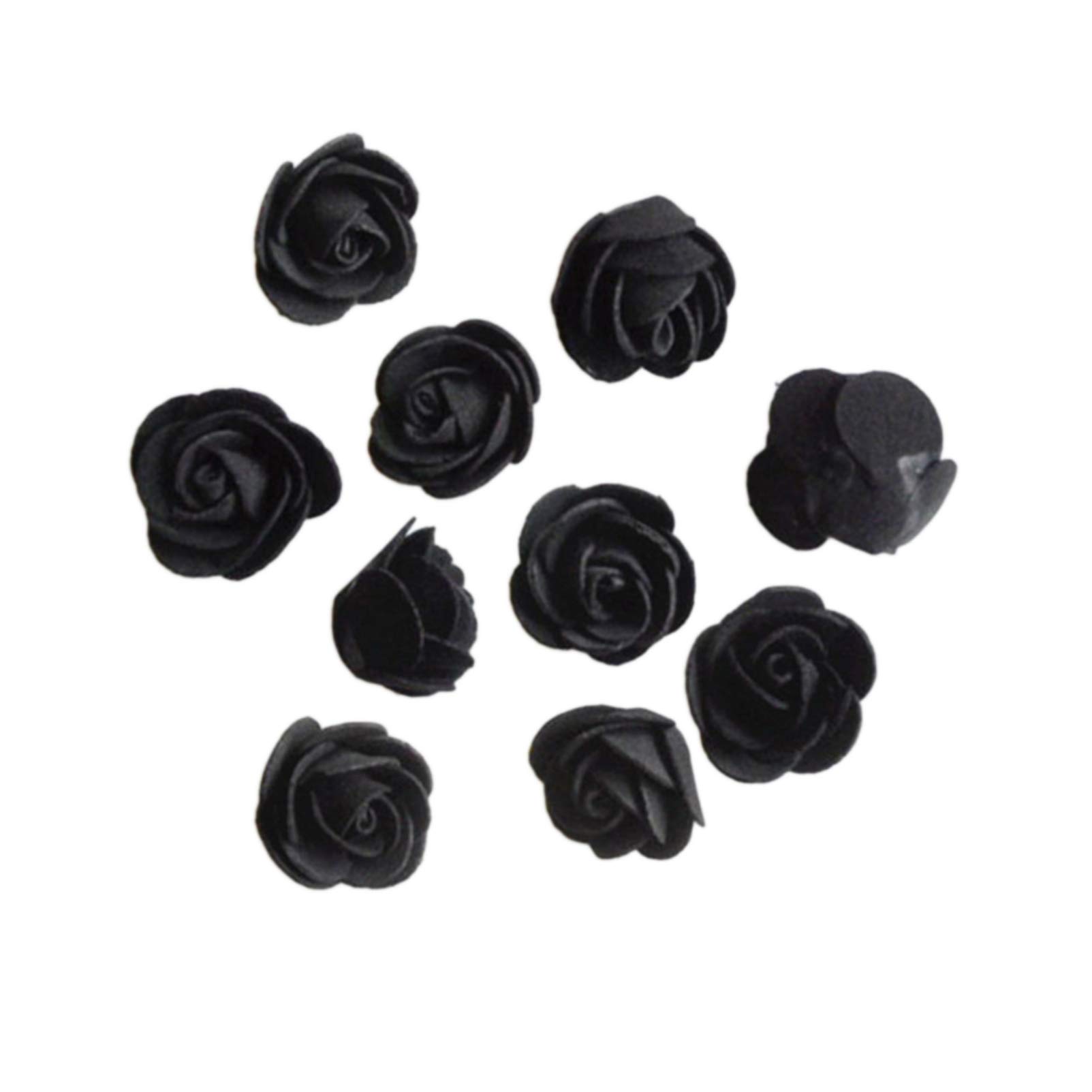 Holibanna 100pcs Foam Rose Head 3.5cm Artificial Rose Flower Head for DIY Bear Doll Wedding Bouquets Decoration (Black)