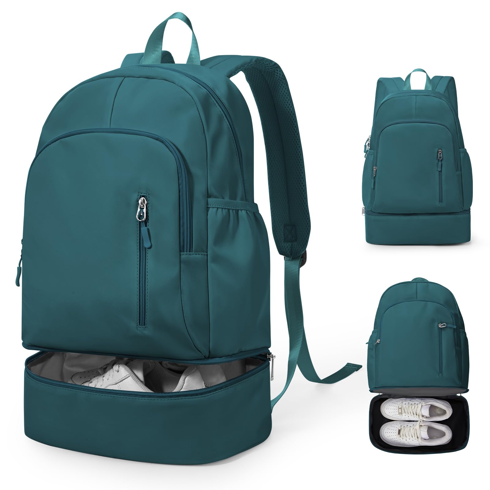 Photo 1 of VENATIN Gym Backpack for Women Men, Lightweight Gym Bag with Shoe Compartment, Waterproof Sports Backpack with Wet Pocket, Peacock Blue