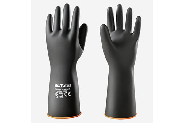 Chemical Resistant Rubber Gloves and Scrub Mitt