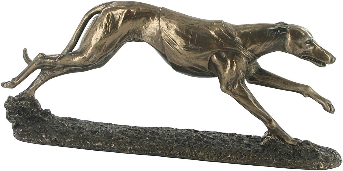 Single Greyhound Cold Cast Bronze Sculpture L 20.5cm Cold Cast Bronze