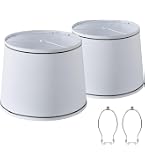 Drum Lamp Shade 13x13x10 Inch – Neutral Beige Plaid, Easy Assembly With E26/E14/11mm Adapters For Table & Floor Lamps