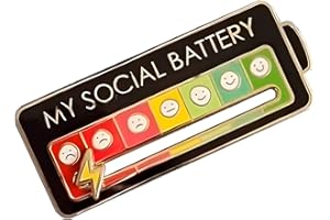 BATERZO 2023 Funny Enamel Pin - My Social Battery Creative Lapel Pin Move to The Mood As You